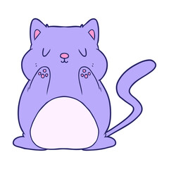 cartoon cat in bright neon color