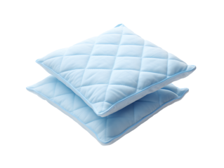 Stack of soft quilted pillows isolated on transparent background