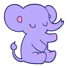 cartoon elephant in bright neon color