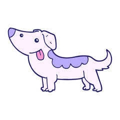 cartoon dog in bright neon color