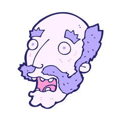 cartoon shocked old man in bright neon color