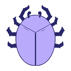 giant bug cartoon in bright neon color