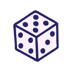 iconic tattoo style image of a dice in bright neon color