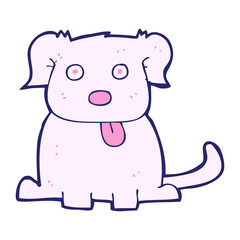 cartoon dog in bright neon color