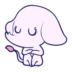 cute cartoon elephant in bright neon color