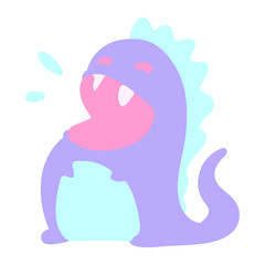 Fototapeta premium happy dinosaur in bright neon color