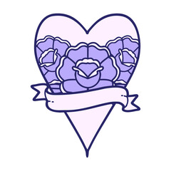 Fototapeta premium floral heart design in bright neon color