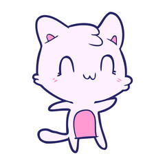 cartoon happy cat in bright neon color