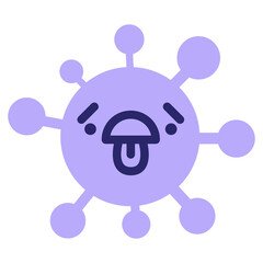 exhausted face with raised eyebrows icon in bright neon color