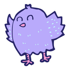 cartoon bird in bright neon color