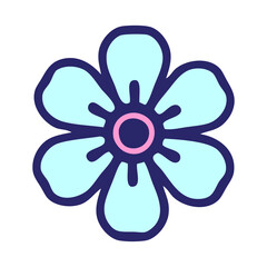 tattoo in traditional style of a flower in bright neon color