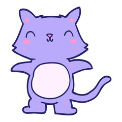 cartoon cat in bright neon color
