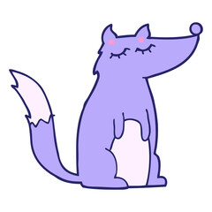 cartoon wolf in bright neon color