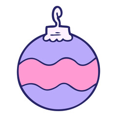 Obraz premium cartoon christmas bauble in bright neon color