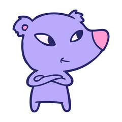 cute cartoon bear in bright neon color