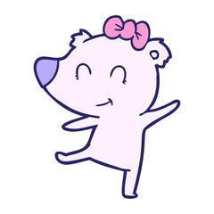 polar bear cartoon in bright neon color