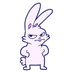 cartoon rabbit in bright neon color