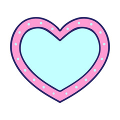 tattoo in traditional style of a heart in bright neon color