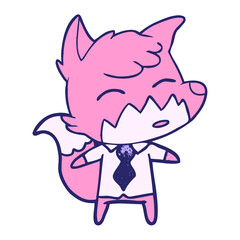 cartoon fox in bright neon color