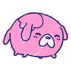 Little Dog Chalk Drawing in bright neon color