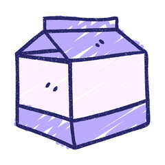 Milk Carton Chalk Drawing in bright neon color