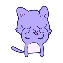 cartoon cat in bright neon color