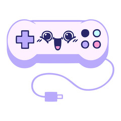 cute cartoon of a game controller in bright neon color