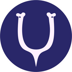 iconic tattoo style image of a wish bone in bright neon color