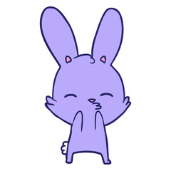 curious bunny cartoon in bright neon color