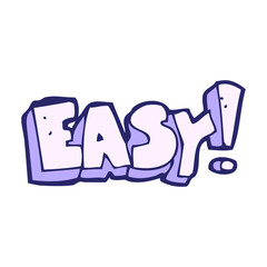 cartoon easy sign in bright neon color