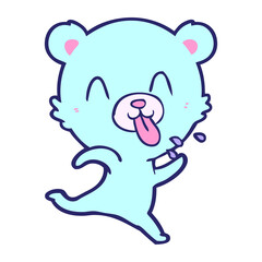 bear cartoon chraracter in bright neon color