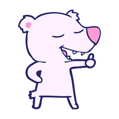 cartoon bear in bright neon color