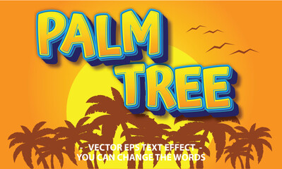 palm tree text effect illustration