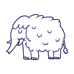 cartoon mammoth icon in bright neon color
