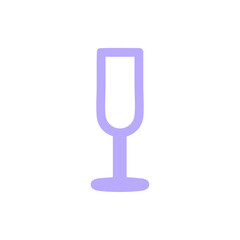 champagne flute symbol icon in bright neon color
