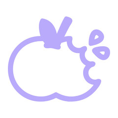 bitten apple symbol icon in bright neon color