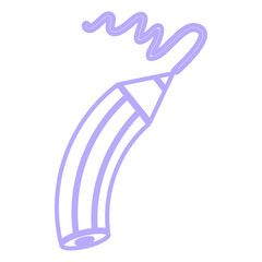 vector illustration of a pencil drawing a line icon in bright neon color
