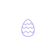 cartoon painted easter egg icon in bright neon color