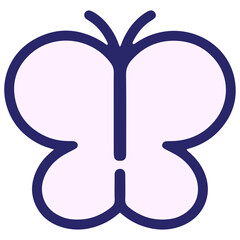 simple cute butterfly in bright neon color