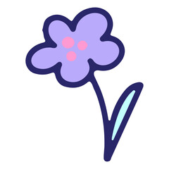 simple flower design in bright neon color