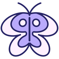 simple cute butterfly in bright neon color