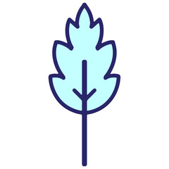 simple leaf illustration in bright neon color