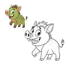 A high-quality, clean Artline illustration Phanther for a children's coloring book.A high-quality, clean Artline illustration for a children's coloring book.