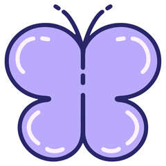 simple cute butterfly in bright neon color