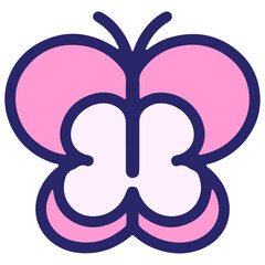 simple cute butterfly in bright neon color