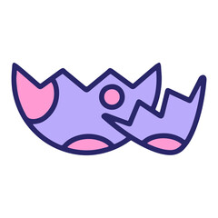 painted eggshell in bright neon color