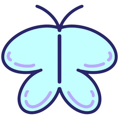 simple cute butterfly in bright neon color