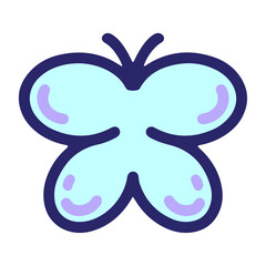simple cute butterfly in bright neon color