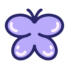 simple cute butterfly in bright neon color