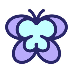 simple cute butterfly in bright neon color